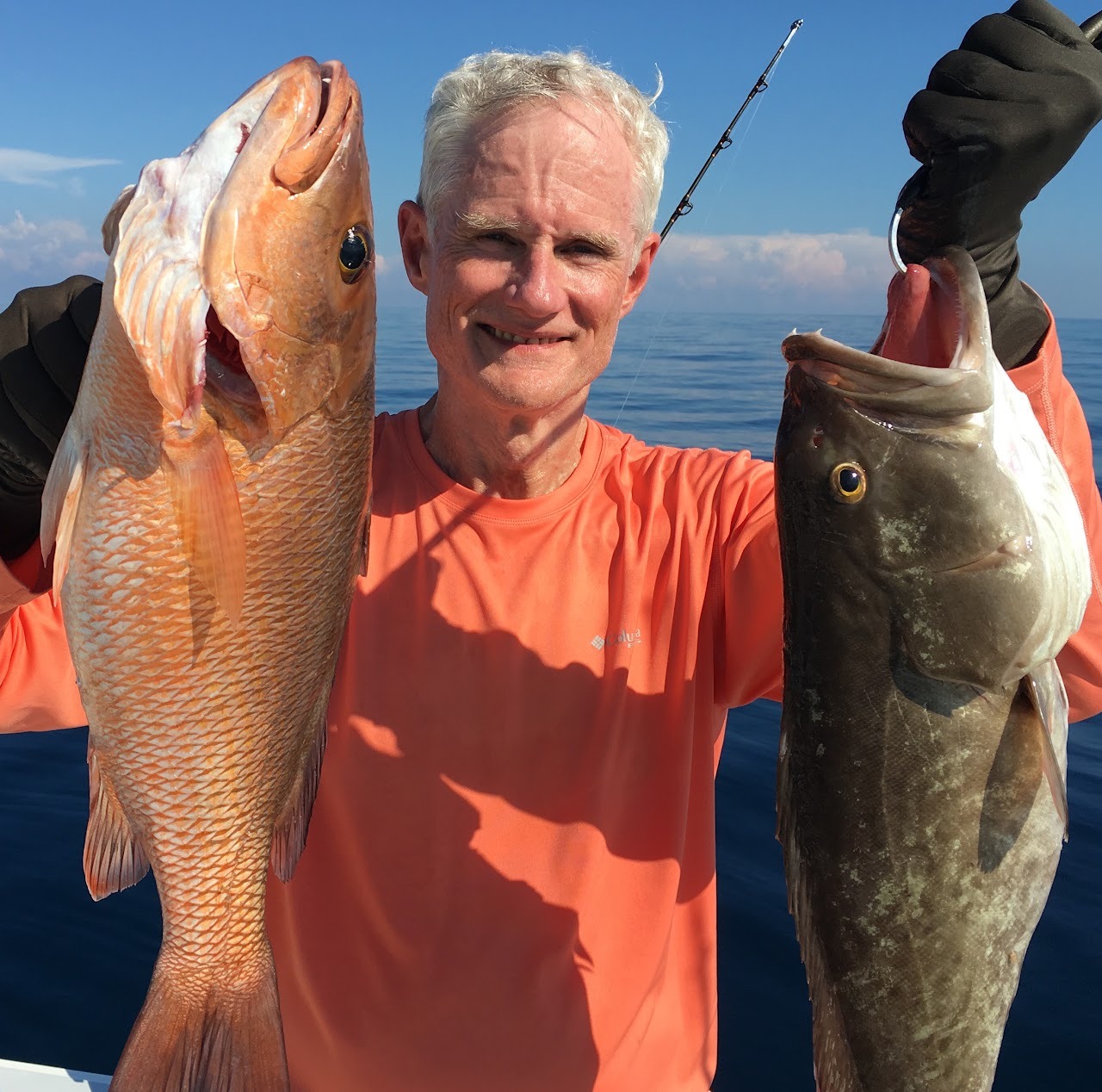 A photograph from a fishing trip aboard Ariel